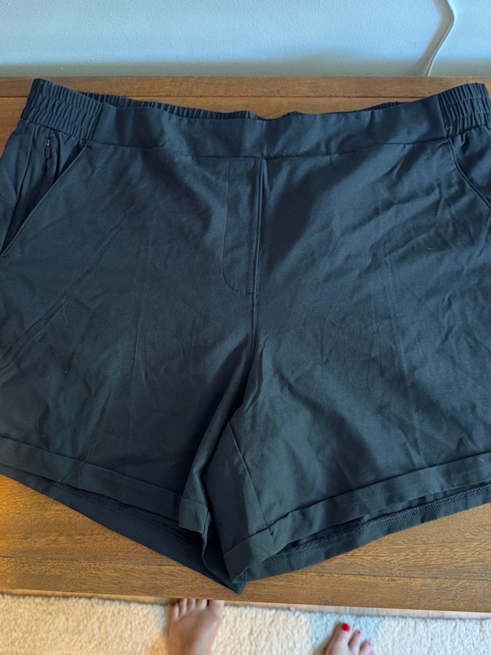 Women's Black Calia Athletic Shorts - Stretch Waist